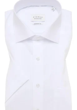 ETERNA comfort fit overhemd korte mouw, popeline, wit