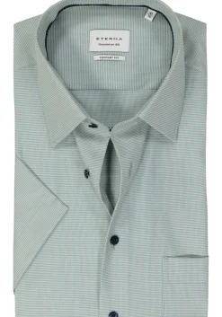 ETERNA comfort fit overhemd korte mouw, twill, groen