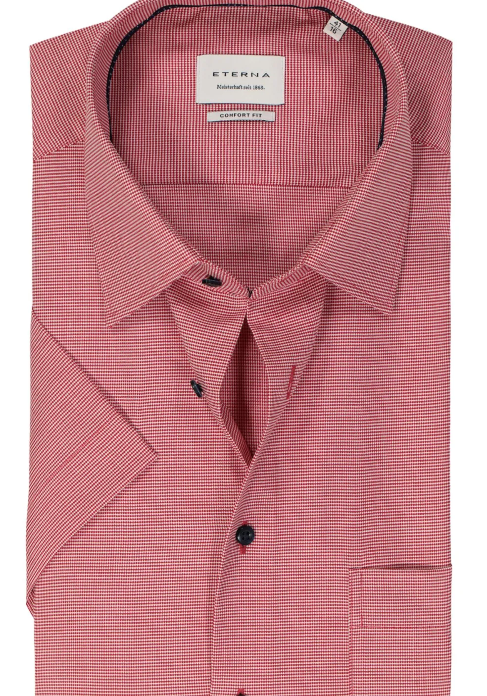 ETERNA comfort fit overhemd korte mouw, twill, roze