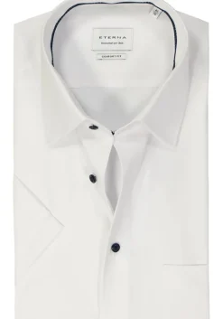 ETERNA comfort fit overhemd korte mouw, twill, wit