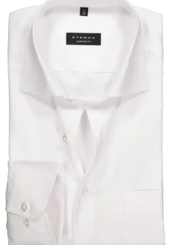 ETERNA comfort fit overhemd, mouwlengte 7, niet doorschijnend twill heren overhemd, wit