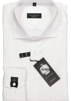 ETERNA comfort fit overhemd, mouwlengte 7, niet doorschijnend twill heren overhemd, wit