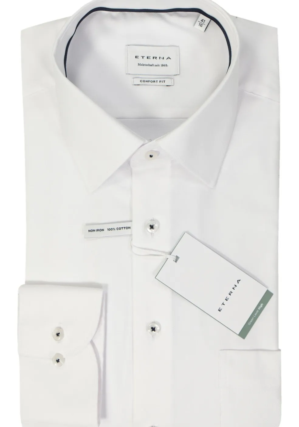 ETERNA comfort fit overhemd, natte, wit