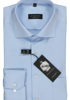 ETERNA comfort fit overhemd, niet doorschijnend twill heren overhemd, lichtblauw