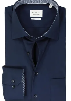 ETERNA comfort fit overhemd, popeline, donkerblauw