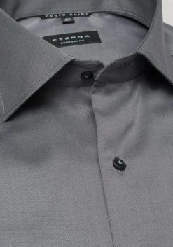 ETERNA comfort fit overhemd, twill, antraciet grijs