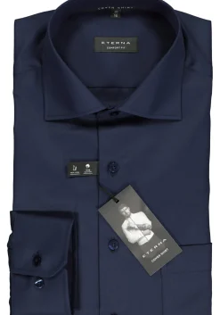 ETERNA comfort fit overhemd, twill heren overhemd, donkerblauw