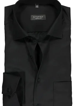 ETERNA comfort fit overhemd, twill heren overhemd, zwart