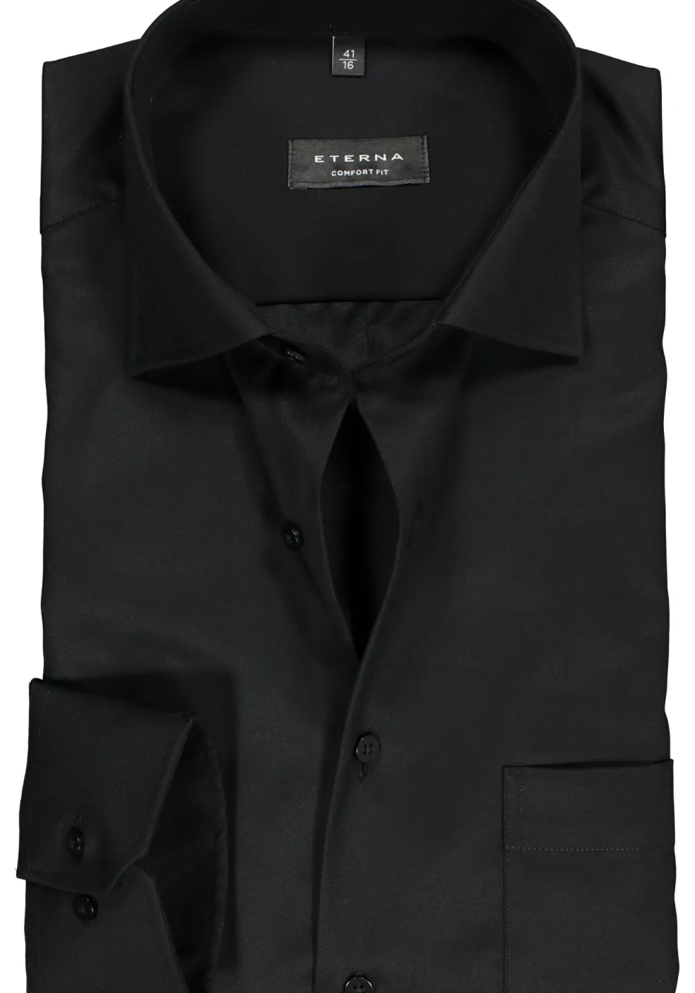 ETERNA comfort fit overhemd, twill heren overhemd, zwart