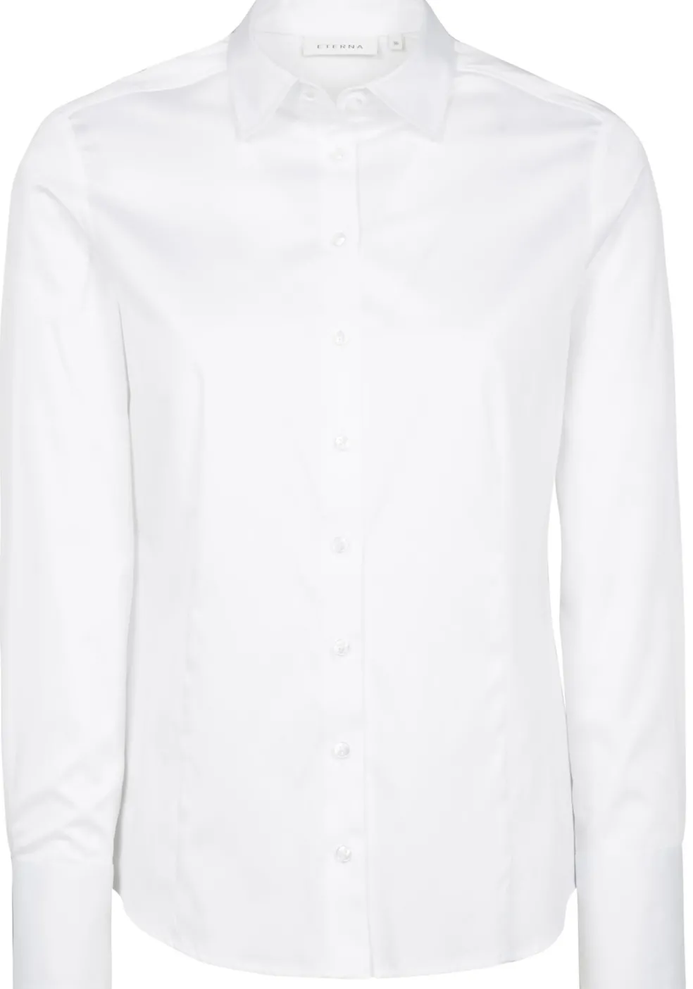 ETERNA dames blouse modern classic, stretch satijnbinding, wit