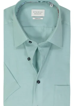 ETERNA modern fit overhemd korte mouw, Oxford, turquoise