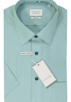 ETERNA modern fit overhemd korte mouw, Oxford, turquoise