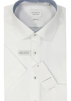 ETERNA modern fit overhemd korte mouw, popeline, wit