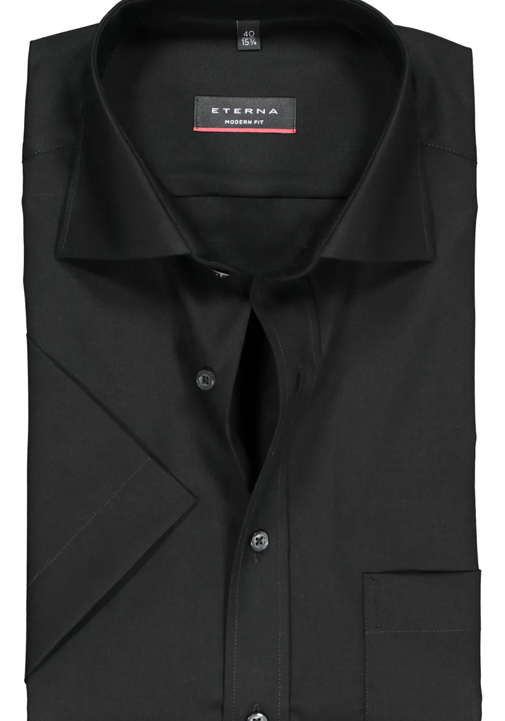 ETERNA modern fit overhemd, korte mouw, poplin heren overhemd, zwart