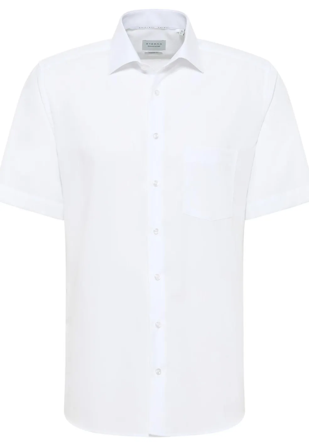 ETERNA modern fit overhemd korte mouw, popeline, wit