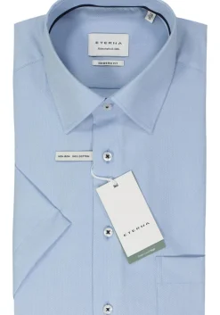 ETERNA modern fit overhemd korte mouw, natte, lichtblauw