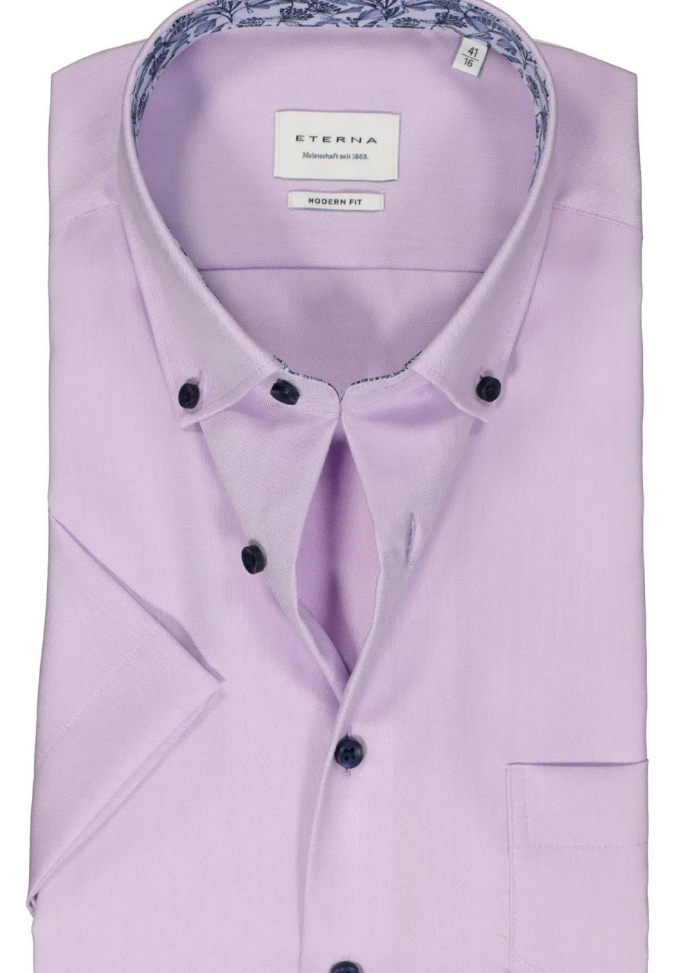 ETERNA modern fit overhemd korte mouw, Oxford, paars (contrast)