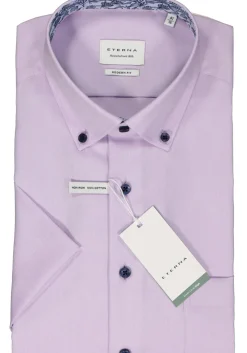 ETERNA modern fit overhemd korte mouw, Oxford, paars (contrast)