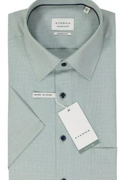 ETERNA modern fit overhemd korte mouw, twill, groen