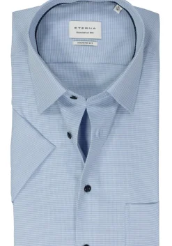 ETERNA modern fit overhemd korte mouw, twill, lichtblauw