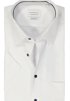ETERNA modern fit overhemd korte mouw, twill, wit