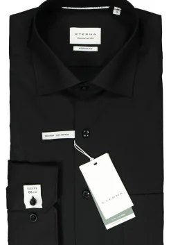 ETERNA modern fit overhemd mouwlengte 7, popeline, zwart