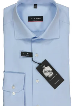 ETERNA modern fit overhemd, niet doorschijnend twill heren overhemd, lichtblauw