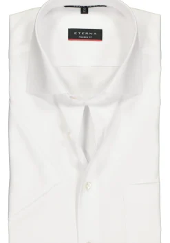 ETERNA modern fit overhemd, niet doorschijnend twill met korte mouw, wit