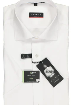 ETERNA modern fit overhemd, niet doorschijnend twill met korte mouw, wit