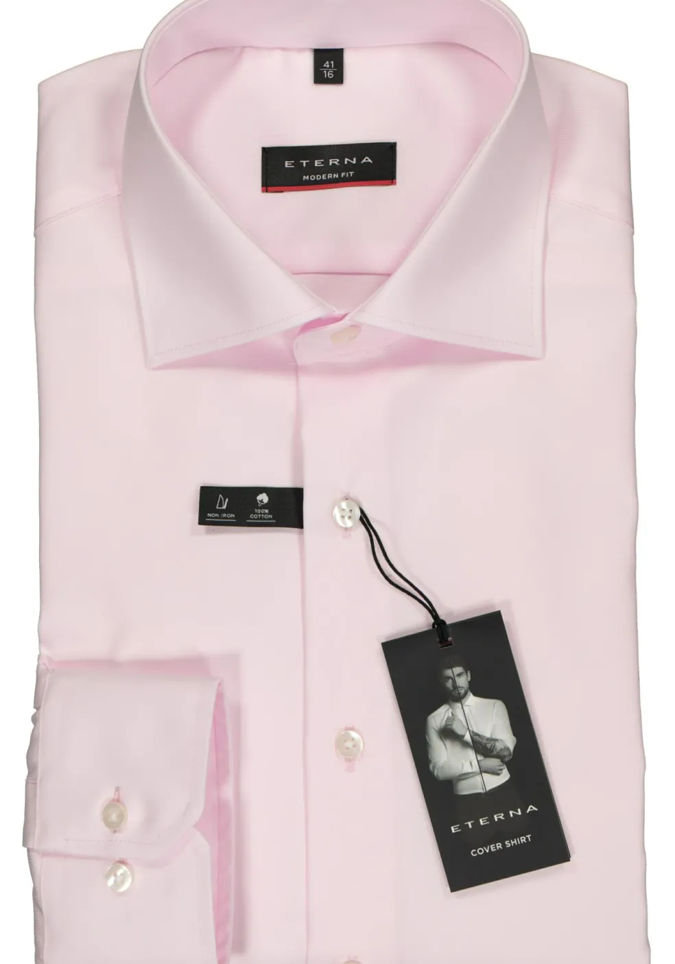 ETERNA modern fit overhemd, niet doorschijnend twill heren overhemd, licht roze
