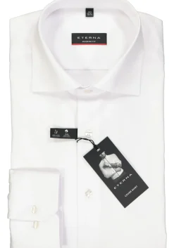 ETERNA modern fit overhemd, niet doorschijnend twill heren overhemd, wit