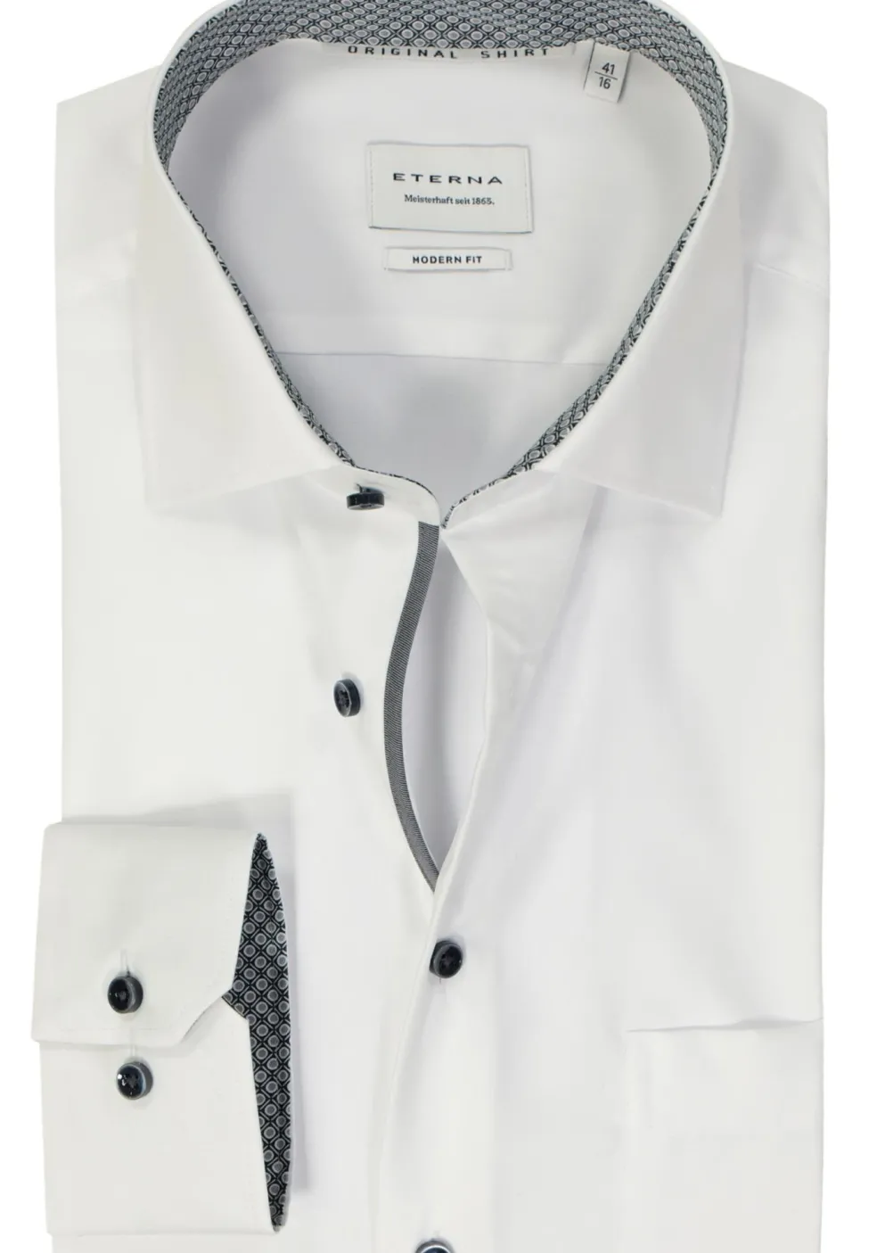 ETERNA modern fit overhemd, popeline, wit