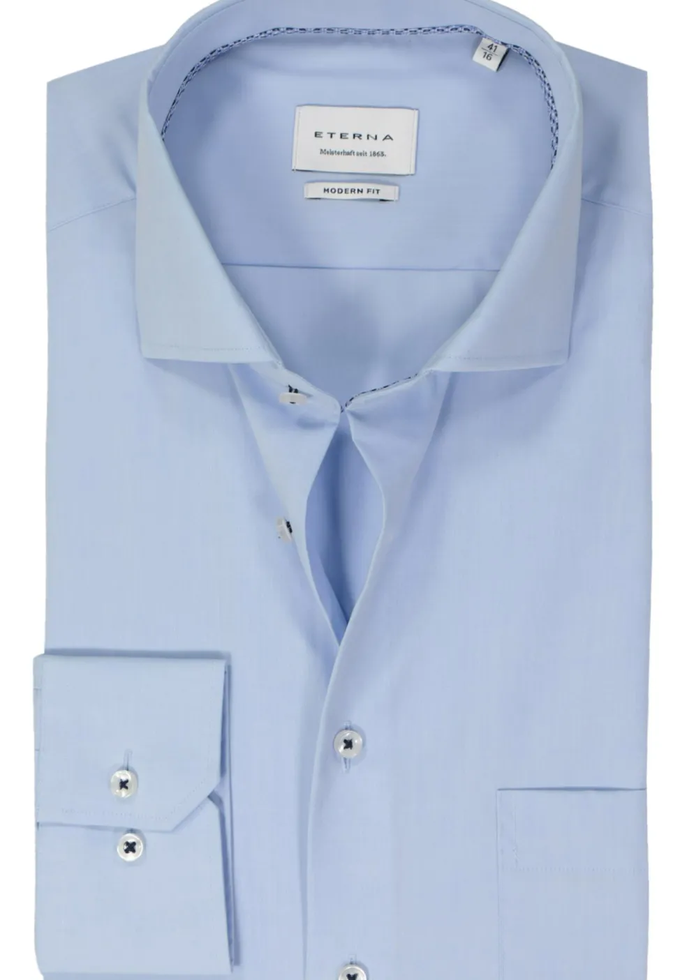 ETERNA modern fit overhemd, popeline, lichtblauw