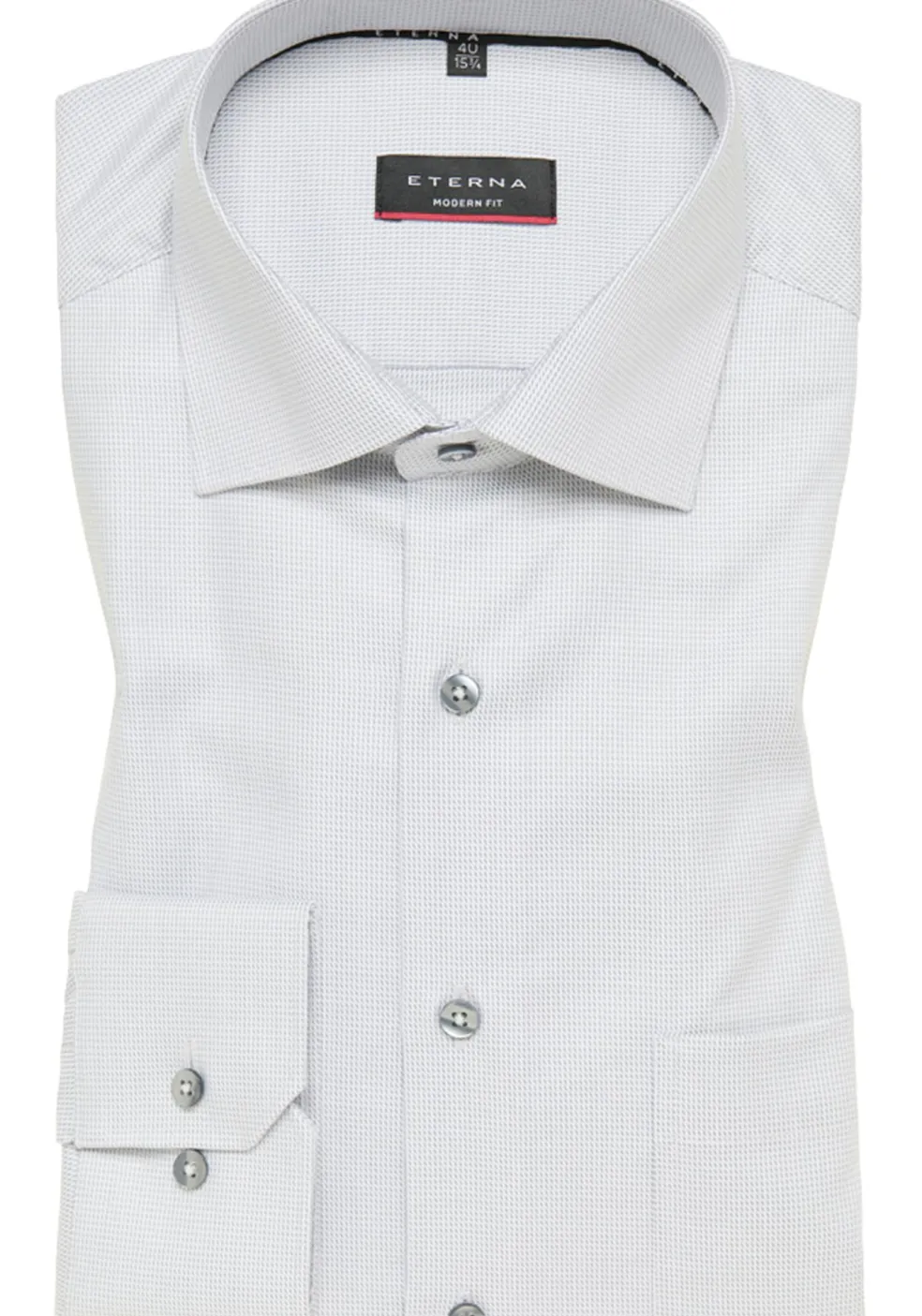 ETERNA modern fit overhemd, structuur, grijs