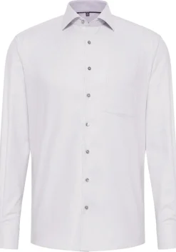 ETERNA modern fit overhemd, structuur, grijs