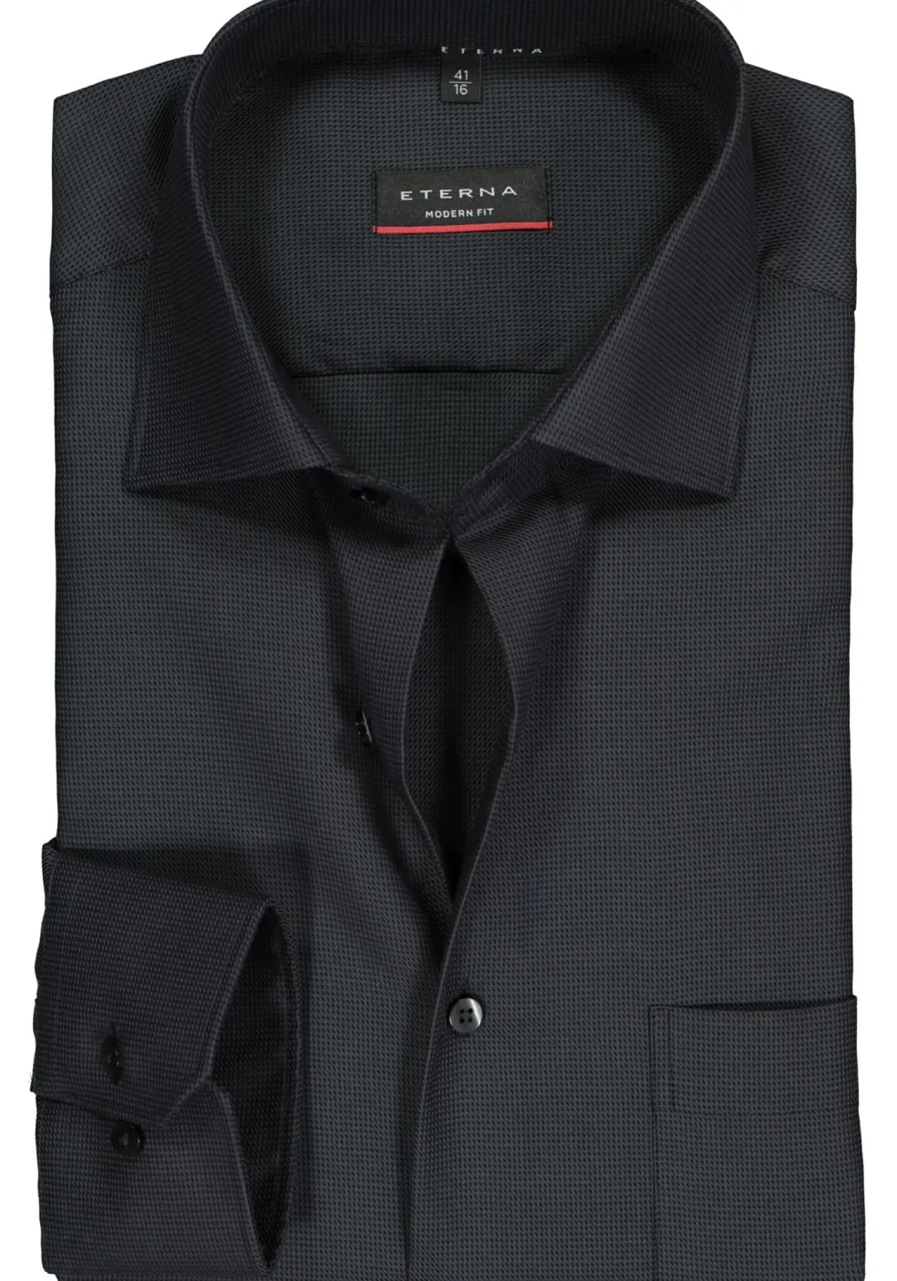 ETERNA modern fit overhemd, structuur, antraciet grijs