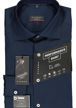 ETERNA modern fit overhemd, superstretch lyocell heren overhemd, donkerblauw