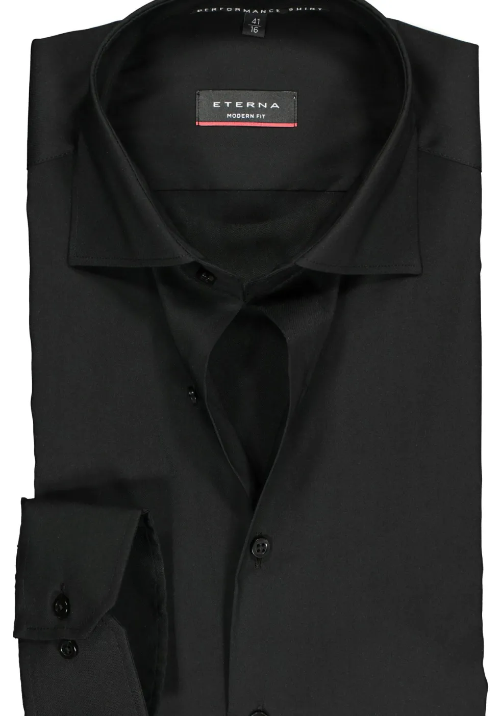 ETERNA modern fit overhemd, superstretch lyocell heren overhemd, zwart