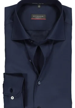 ETERNA modern fit overhemd, twill heren overhemd, donkerblauw