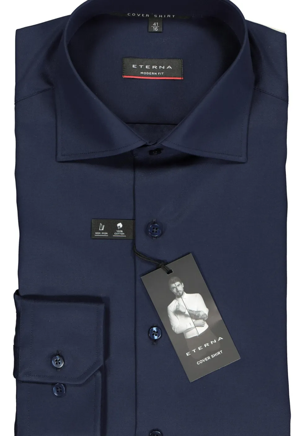 ETERNA modern fit overhemd, twill heren overhemd, donkerblauw
