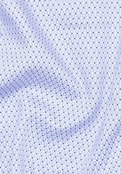 ETERNA modern fit overhemd, twill, licht- en donkerblauw met wit dessin