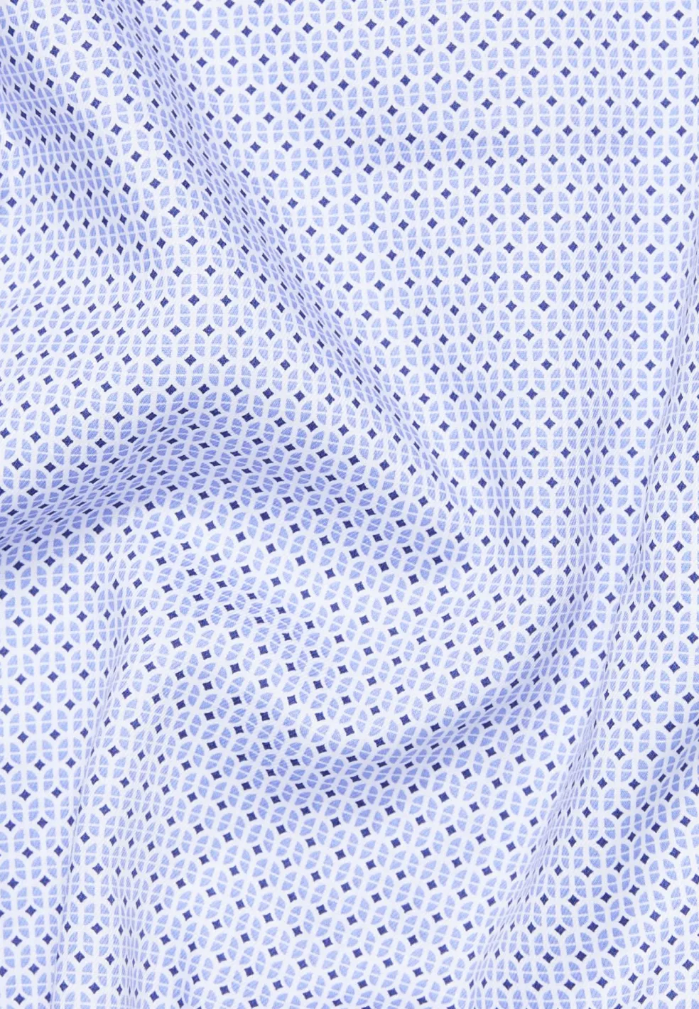 ETERNA modern fit overhemd, twill, licht- en donkerblauw met wit dessin