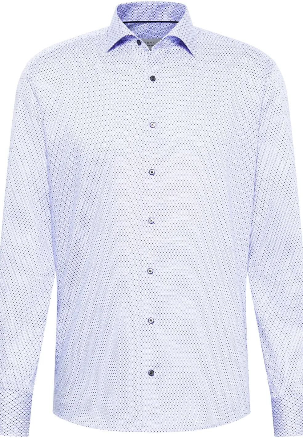 ETERNA modern fit overhemd, twill, licht- en donkerblauw met wit dessin