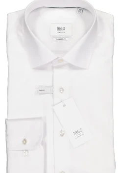 ETERNA 1863 modern fit premium overhemd, 2-ply twill heren overhemd, wit