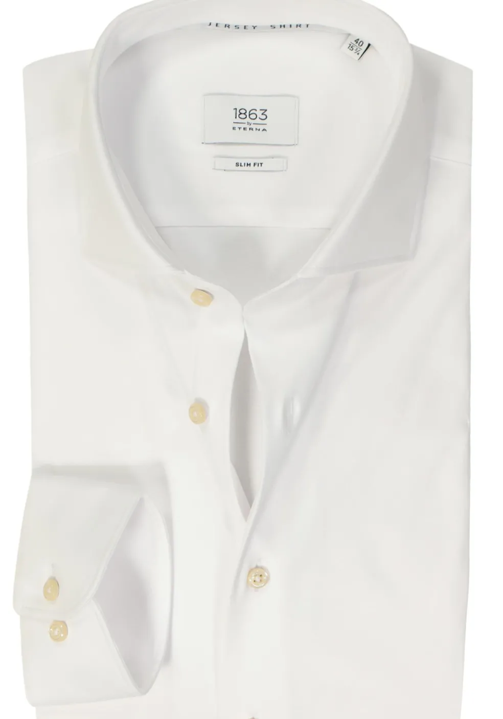 ETERNA 1863 slim fit casual Soft tailoring overhemd, jersey heren overhemd, wit