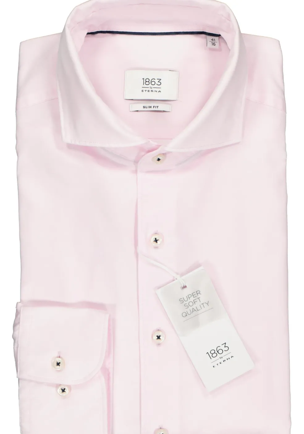 ETERNA 1863 slim fit casual Soft tailoring overhemd, twill heren overhemd, roze