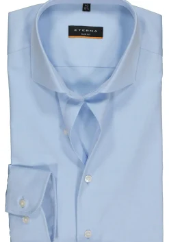 ETERNA slim fit overhemd, niet doorschijnend twill, lichtblauw