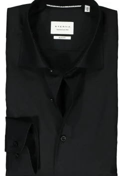 ETERNA slim fit overhemd, popeline, zwart