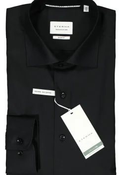 ETERNA slim fit overhemd, popeline, zwart