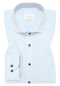 ETERNA slim fit overhemd, popeline, lichtblauw (contrast)